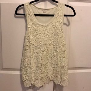 Jcrew size small lace overlay light green tank